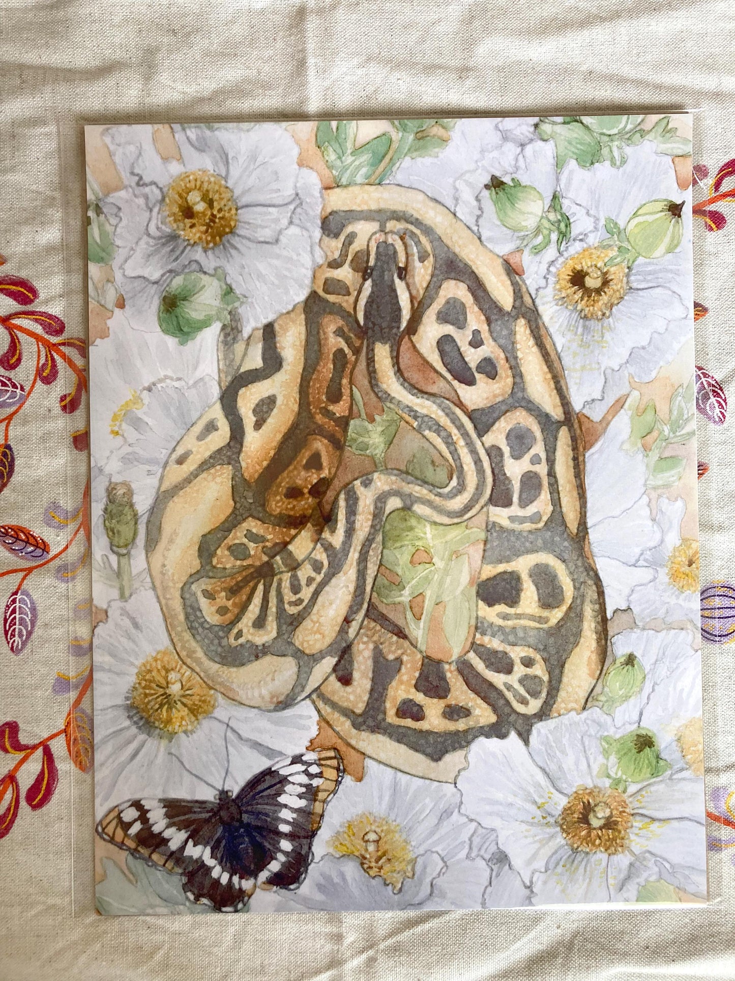 Python in Bloom II art prints 8.5 x 11