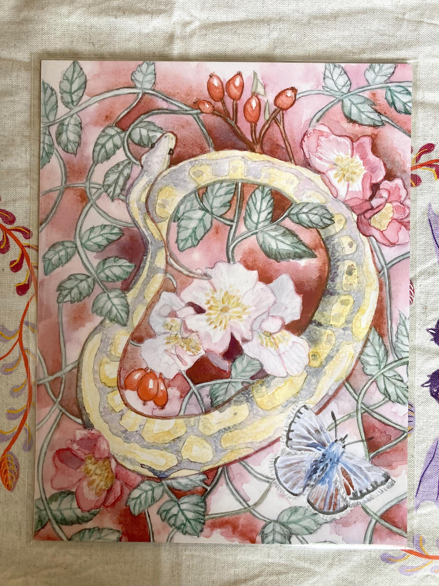 Python in Bloom I 8.5x11 Print