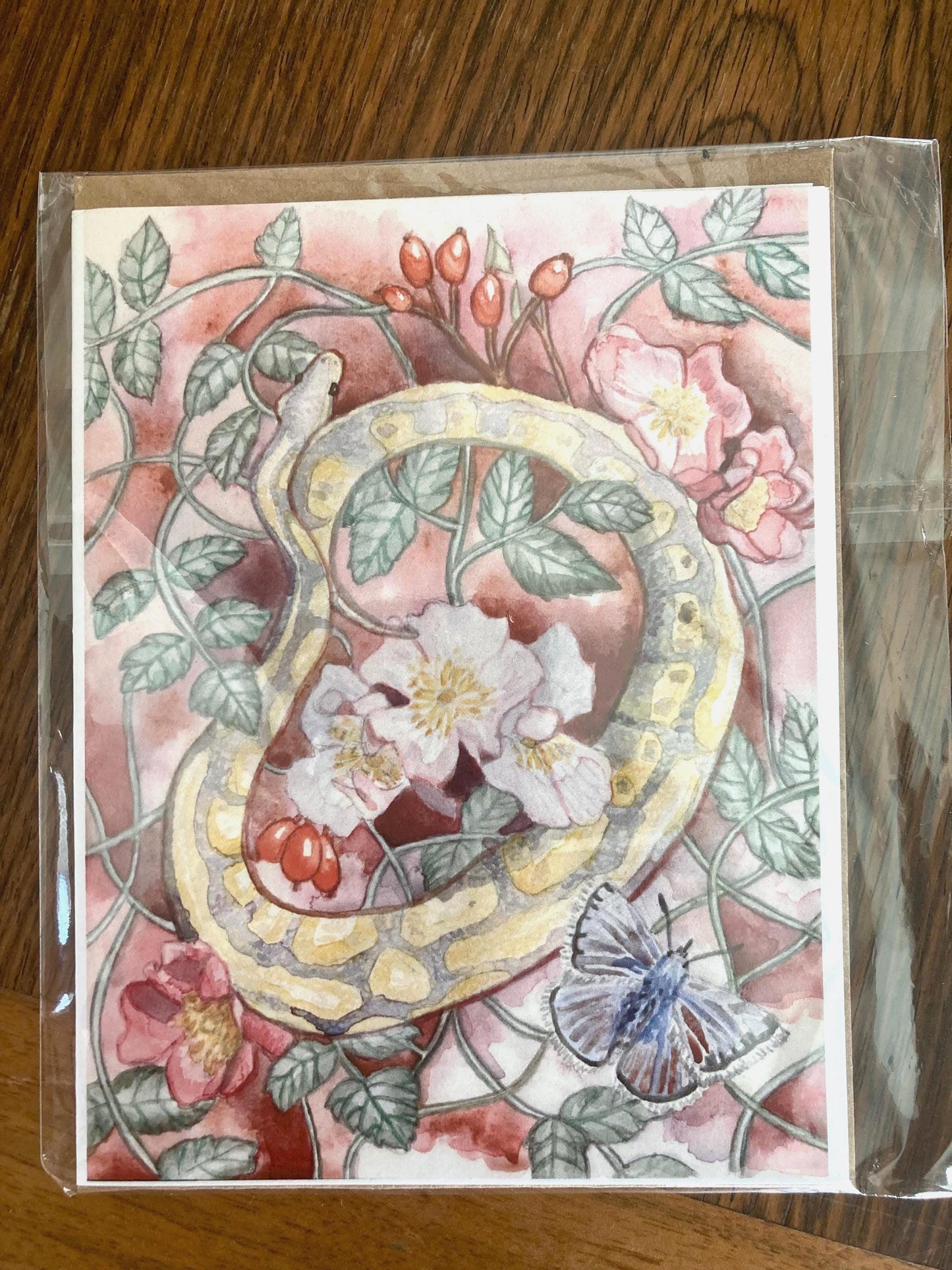 Python in Bloom Greeting Card