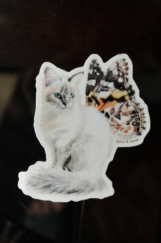 White fairy cat sticker