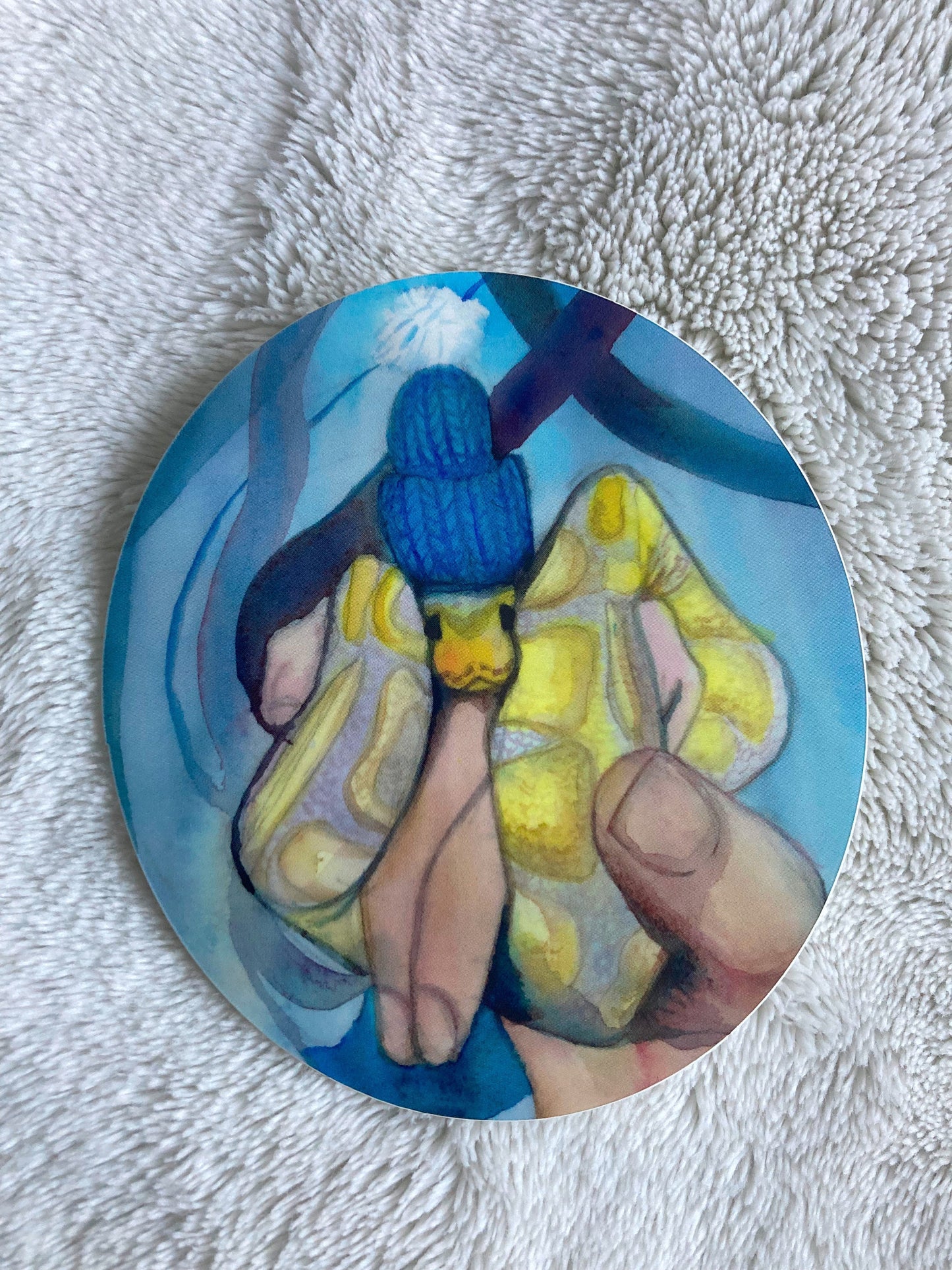 Ball Python in a Hat Sticker