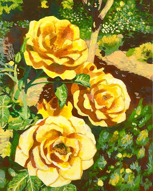 Yellow Roses Greeting Card