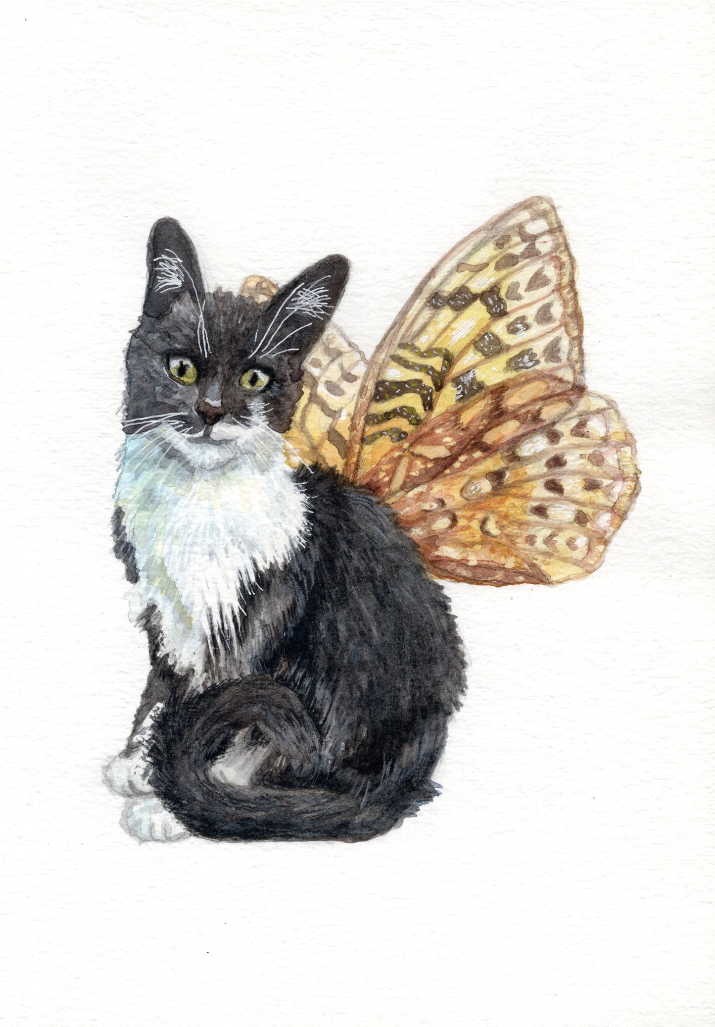 Tuxedo Fairy Cat Greeting Card