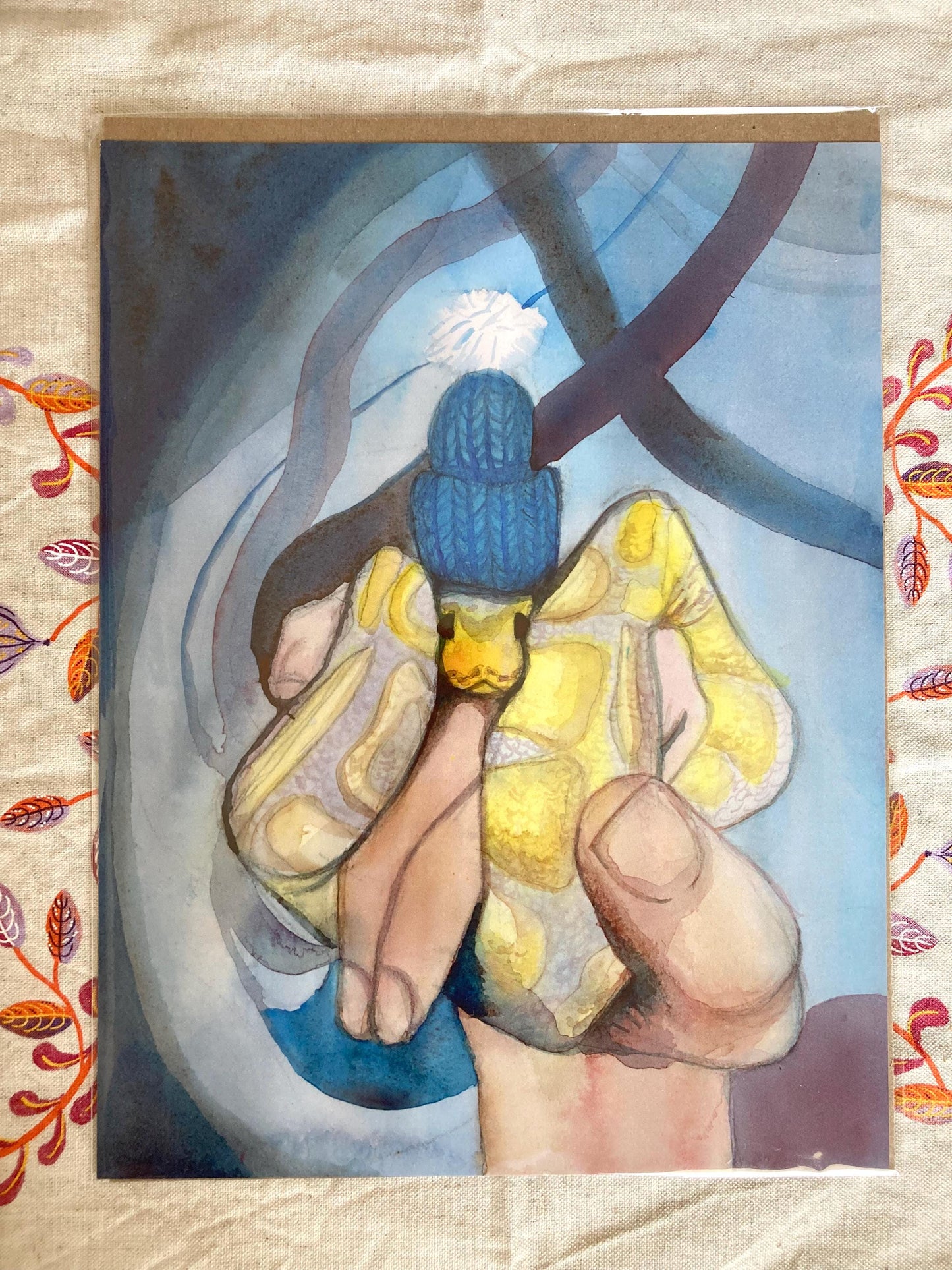 Ball python in a Hat 8.5x11 Print