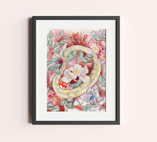 Python in Bloom I 8.5x11 Print