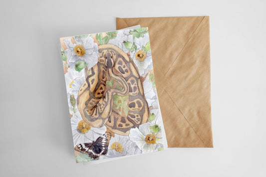 Python in Bloom II Greeting Card