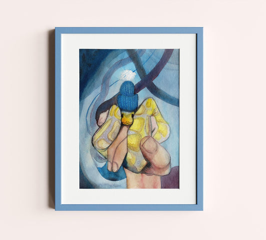 Ball python in a Hat 8.5x11 Print