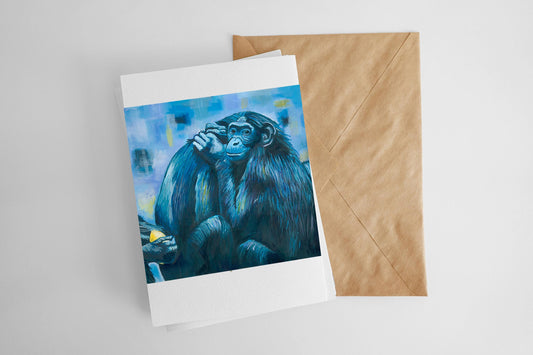 Bonobos in Blue Greeting Card