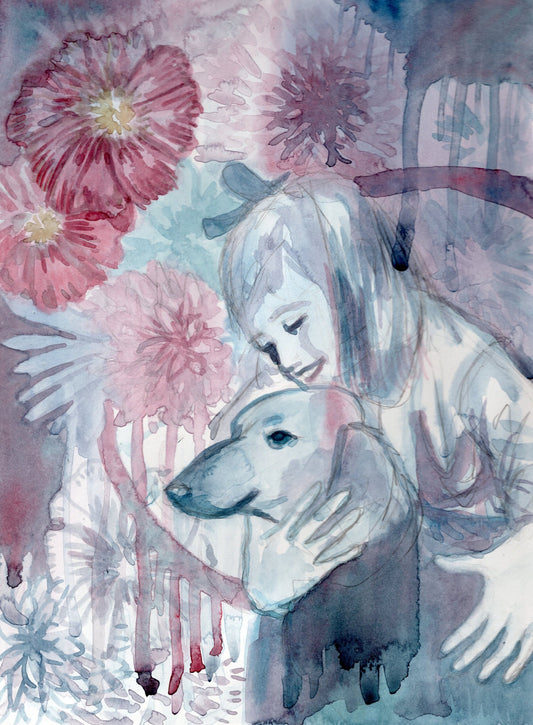 Memory Garden Original 9x12 Watercolor Painting