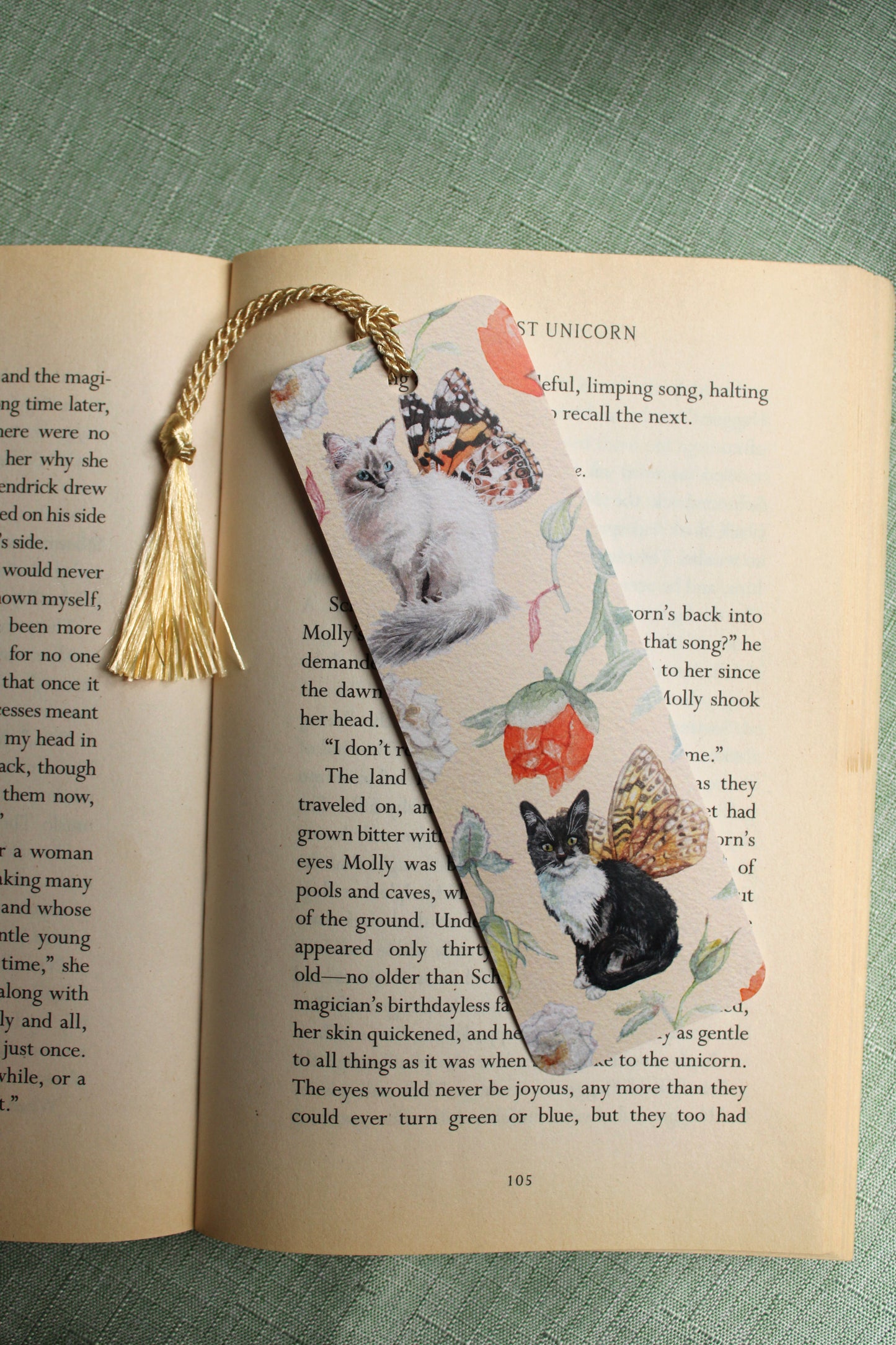 Peach Fairy Cat Bookmarks