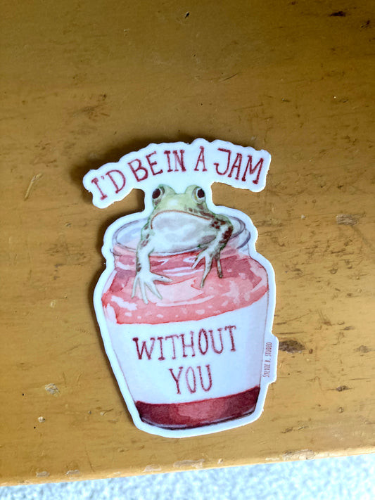 I'd Be in a Jam Without You Frog Sticker