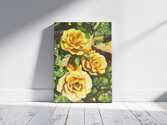 Original 16"x20" acrylic painting "Yellow Roses"