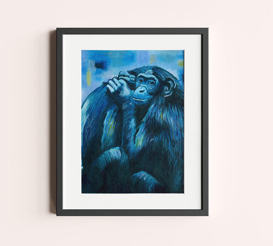 Bonobos in Blue 8.5x11 Print