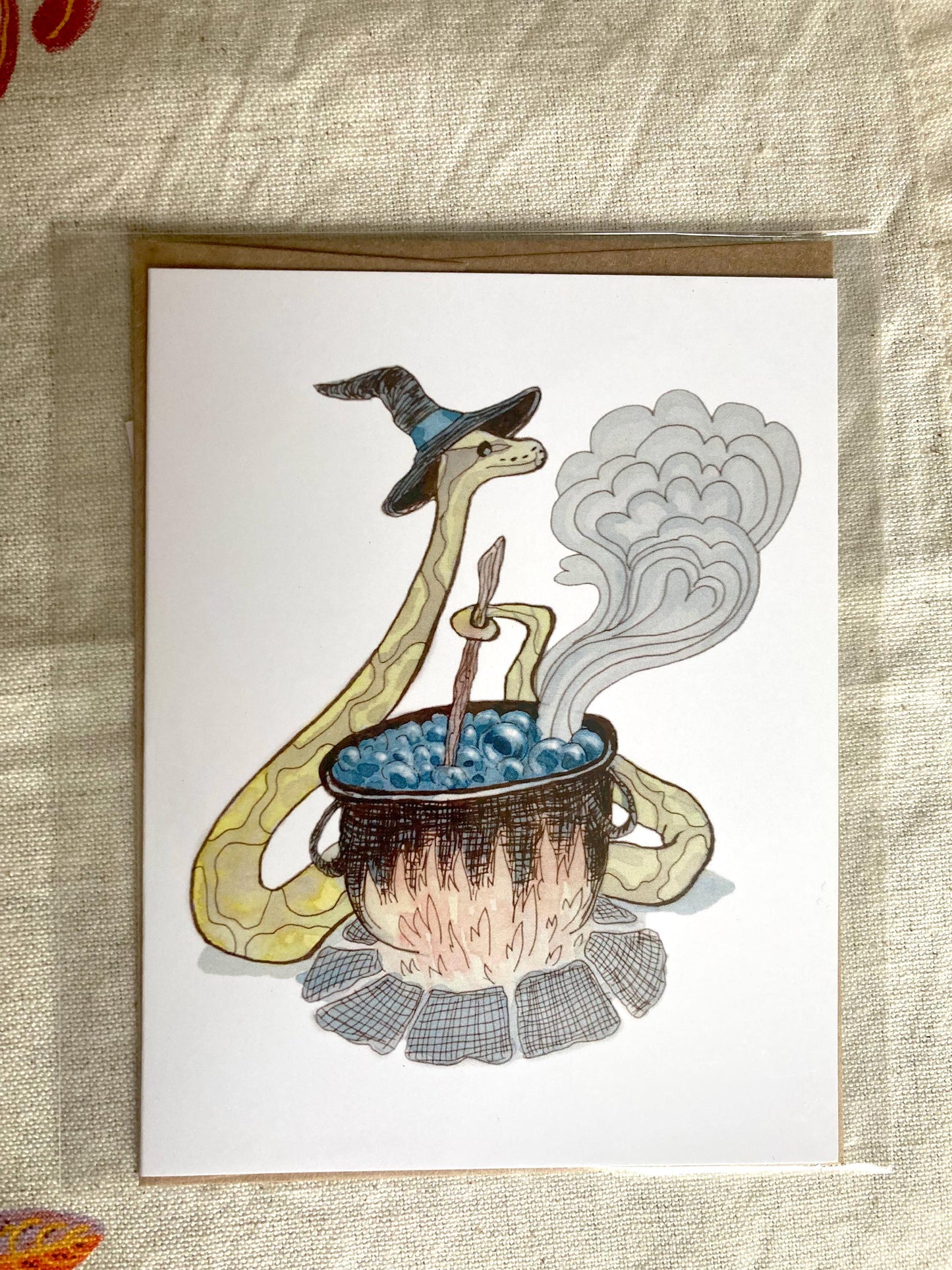 Ball Python Witch Greeting Card