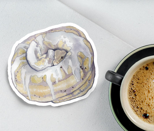 Cinnamon Roll Ball Python Sticker