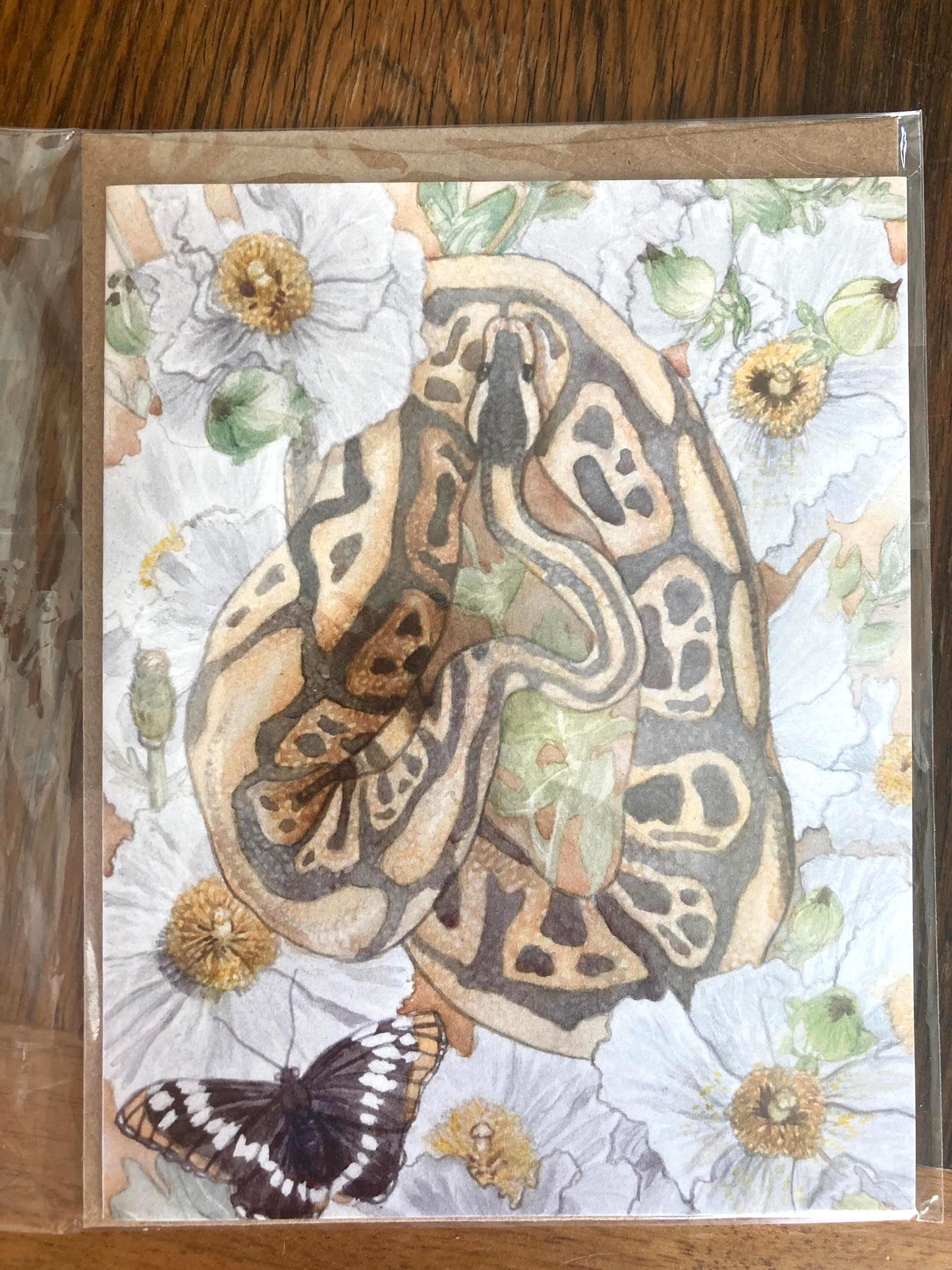 Python in Bloom II Greeting Card