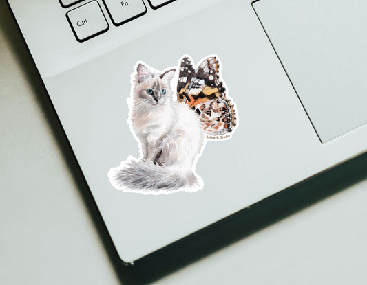 White fairy cat sticker