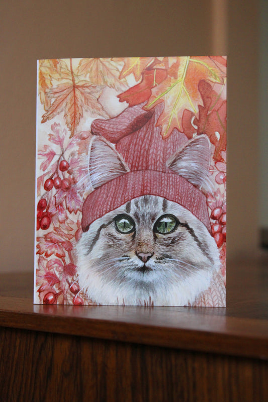 Autumn Cat Greeting Cards