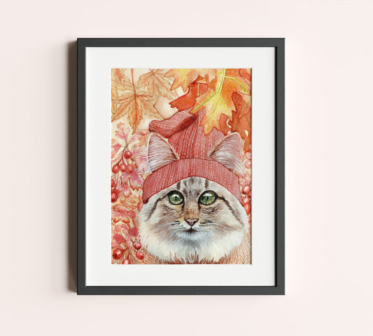 Autumn Cat Art Prints