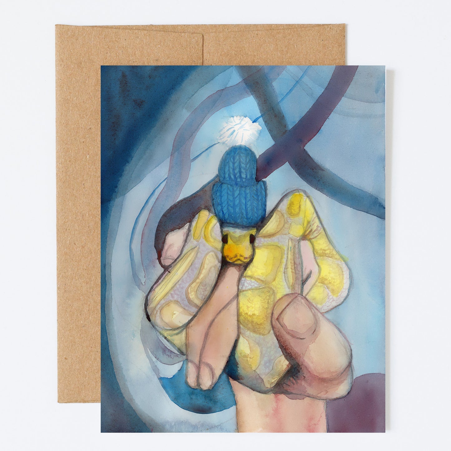 Ball Python with a Hat Greeting Card
