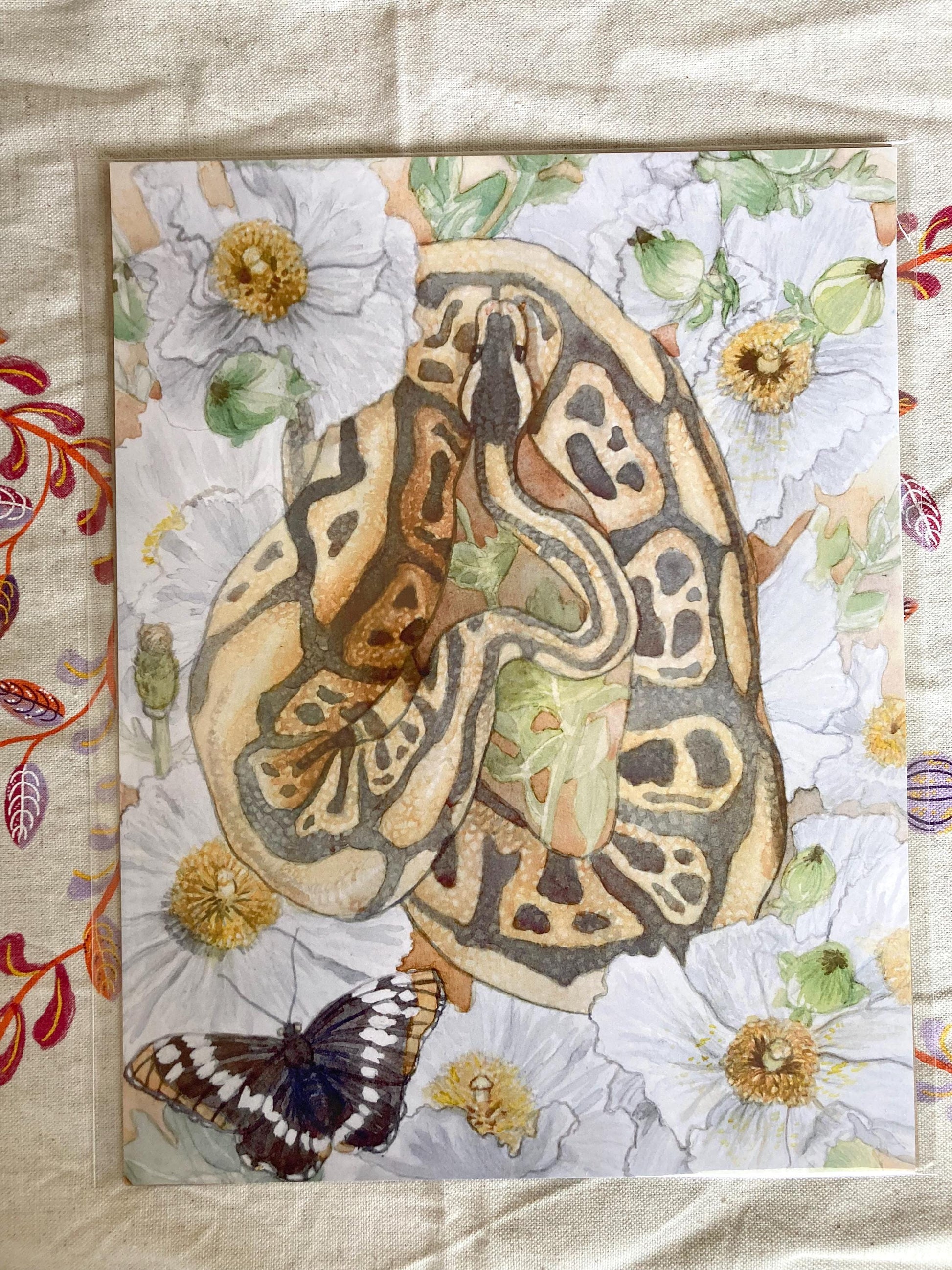 Python in Bloom II art prints 8x10