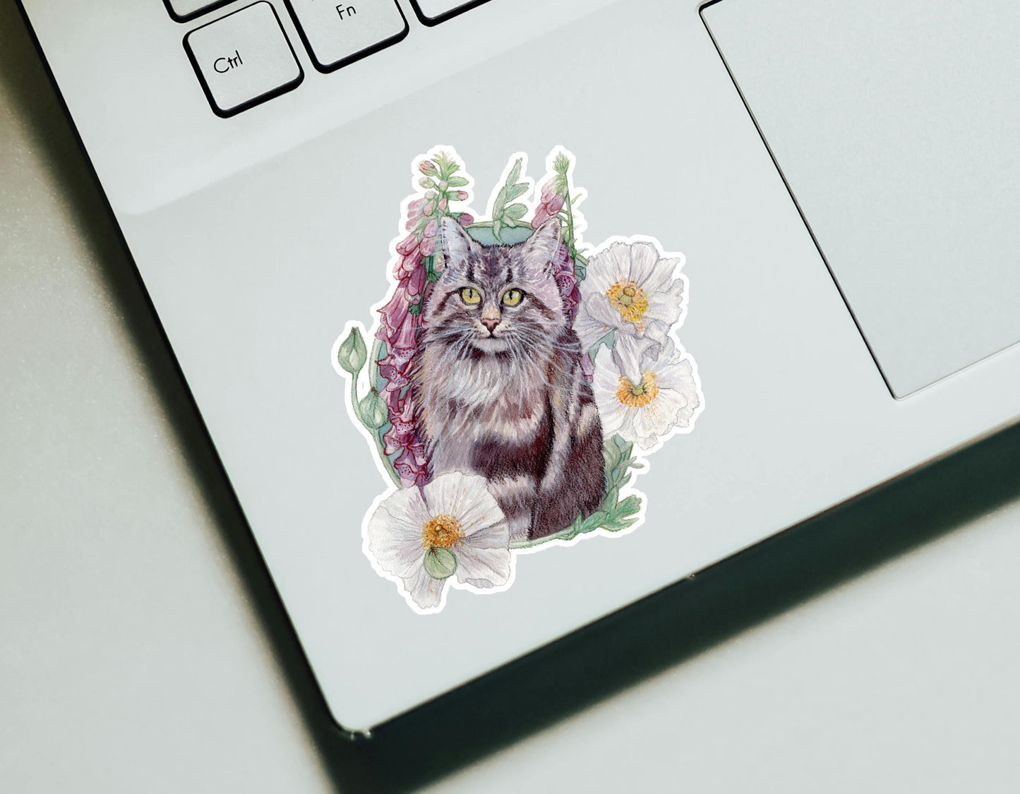 Foxglove cat sticker
