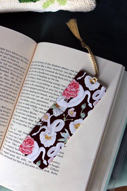 White Python floral bookmarks