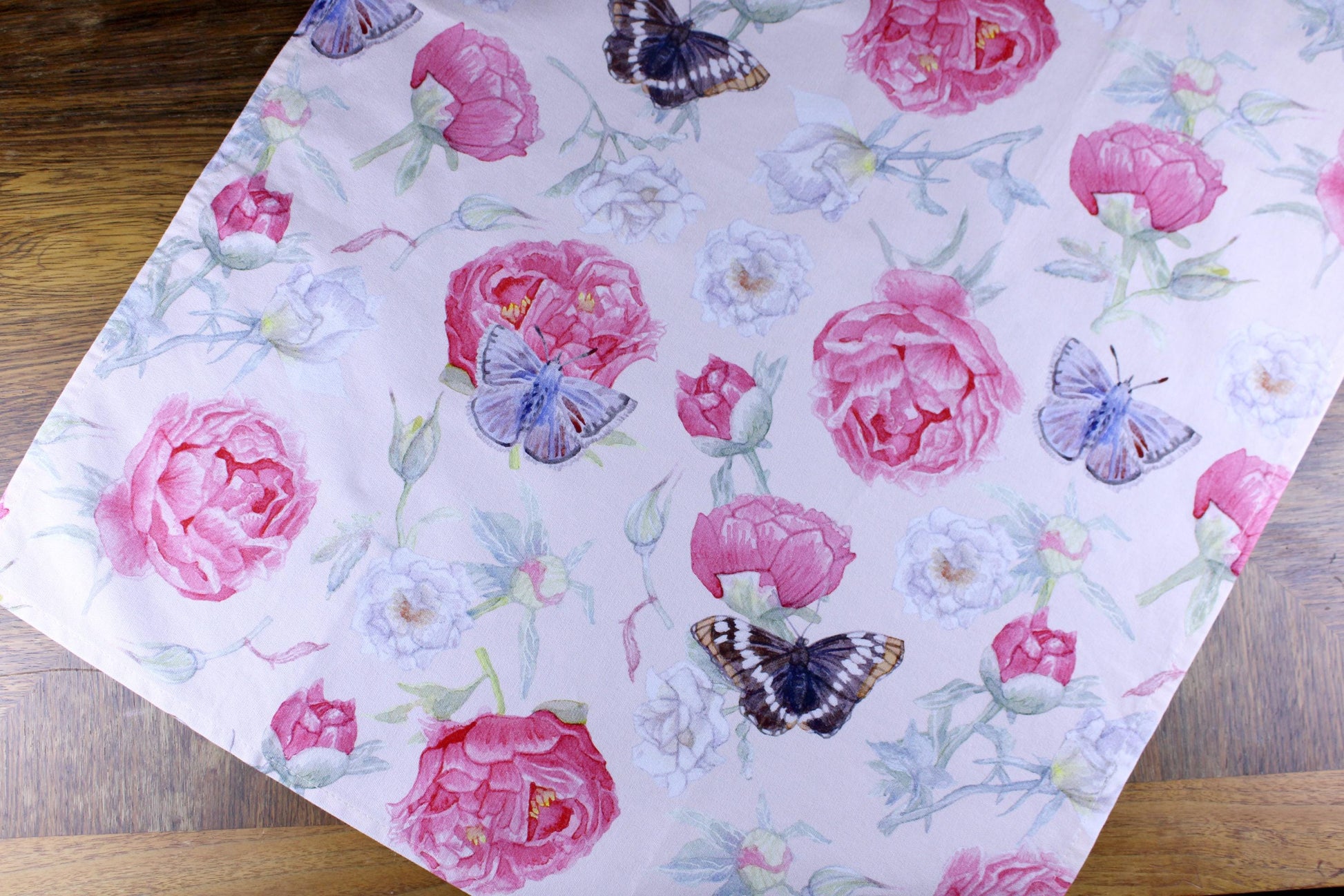 Butterfly Peony Tea Towel