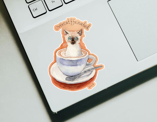 Overcatffeinated Sticker