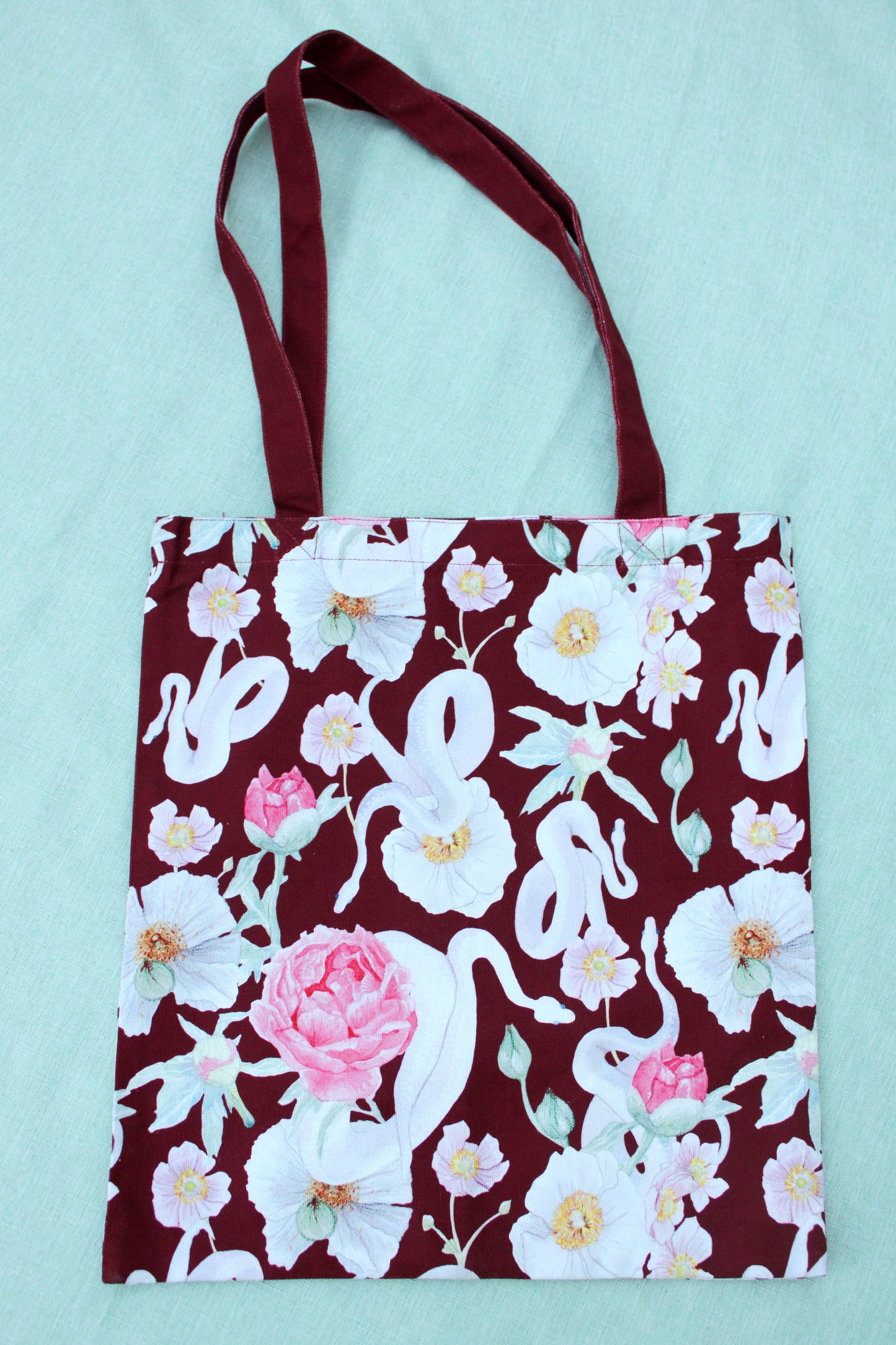Snake and Peony Tote Bag