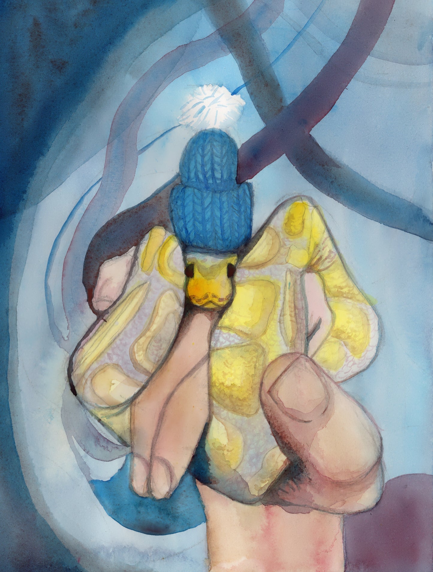 Ball Python with a Hat Greeting Card