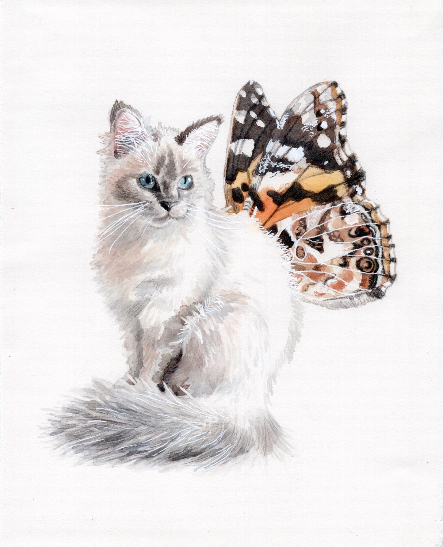 White Fairy Cat Greeting Card